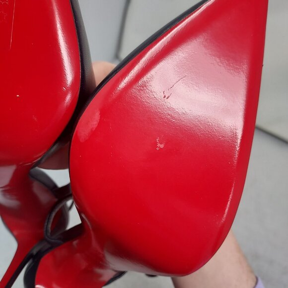 Christian Louboutin Black Jenlove Ankle Strap Pointed Toe Pump - Picture 9 of 14